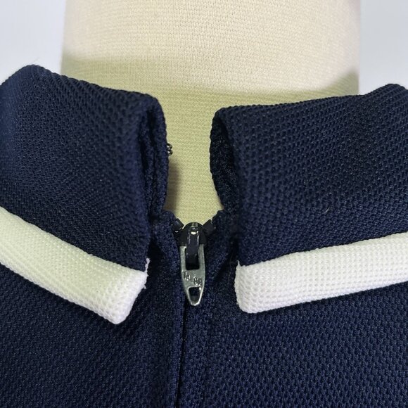 Vintage 70s Navy Blue Mod Sailor Dress Peter Pan Collar Double Breast Nautical - Picture 6 of 9